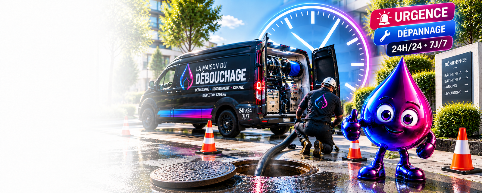 Urgence débouchage canalisation 24h sur 24 et 7j sur 7